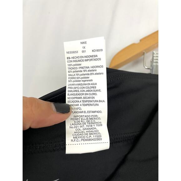 NEW Nike Solid Board Skirt 1X Black Swimsuit Bottoms Zip Pocket Side Slit Active - Picture 10 of 12